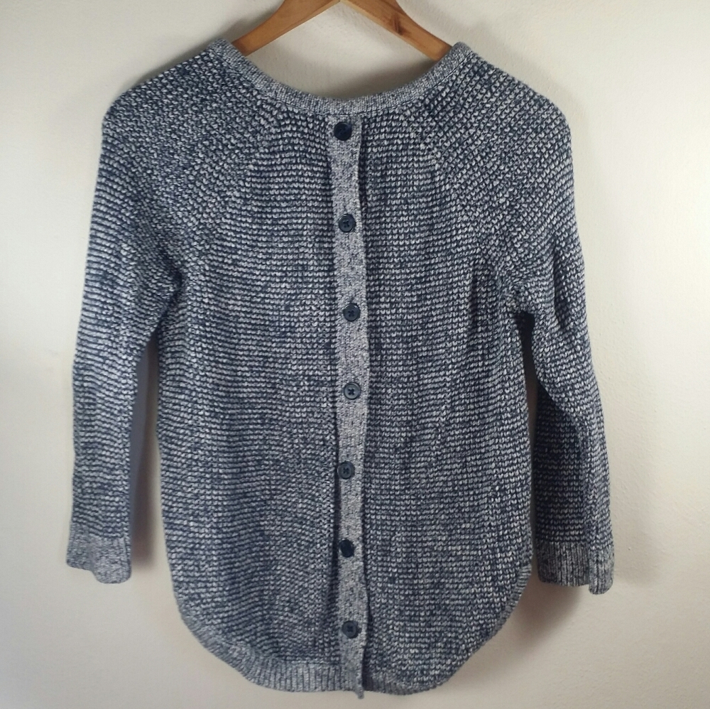 Blue Knit sweater with buttons down the back - Picture 4 of 7